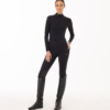 Black Women's compression riding leggings front whole outfit