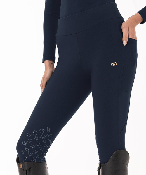 Navy Women's compression riding leggings front